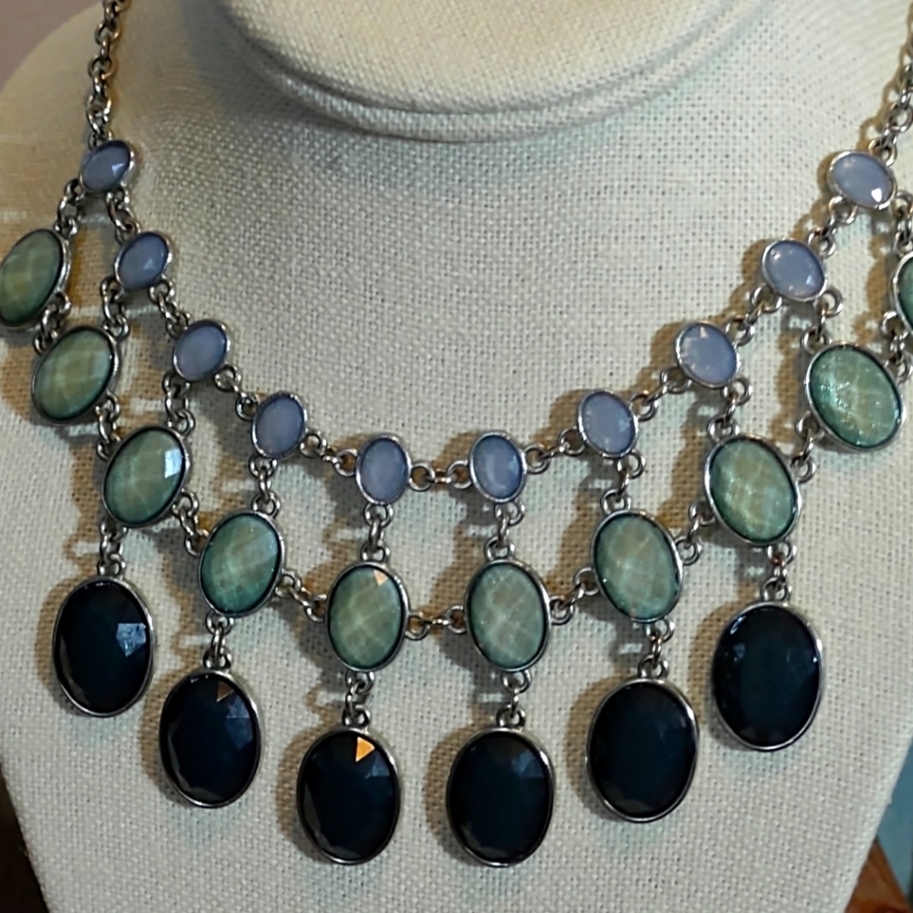New York & Company Blue,Green& Emerald Necklace